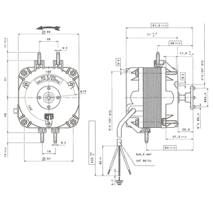 Elco 16W 16 Watt Condenseur Ventilateur Motor Frigo NET5T16PVN001 Vnt 16-25/029 